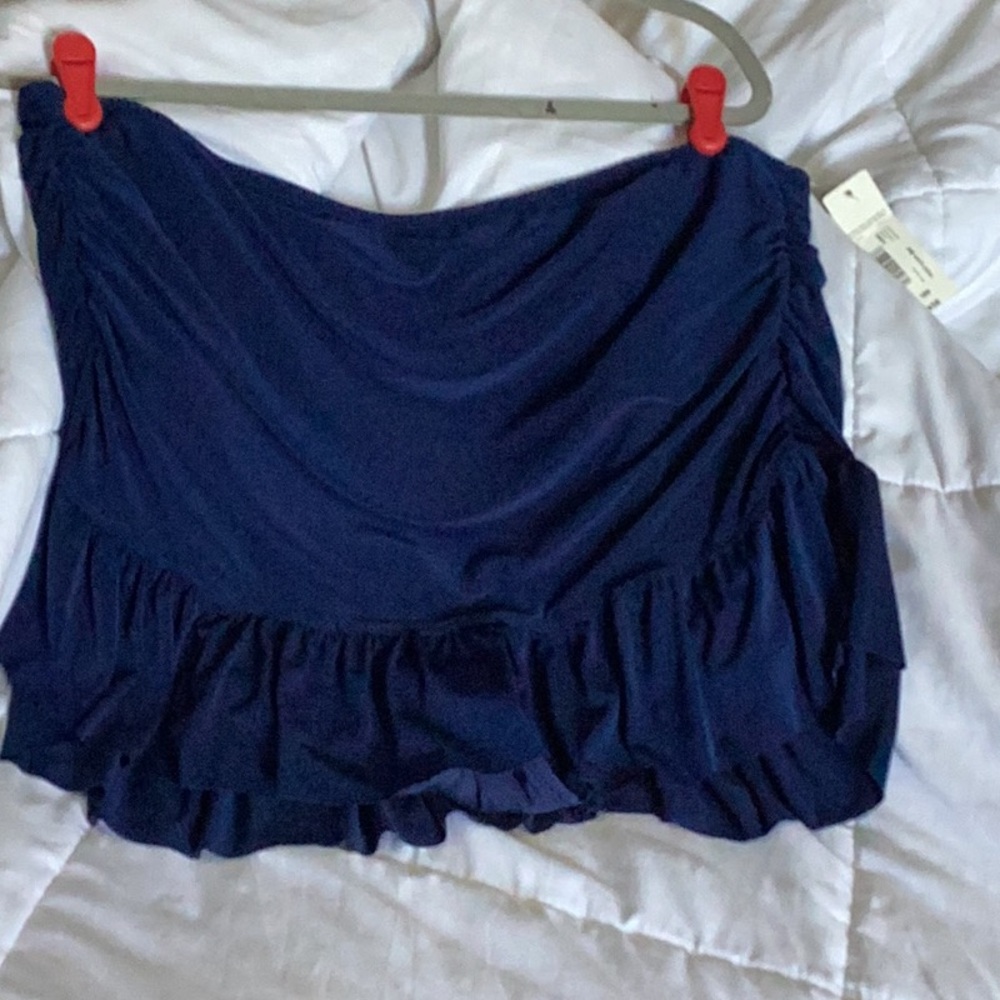 Blue Ruffled Swim Skirt - Picture 3 of 11
